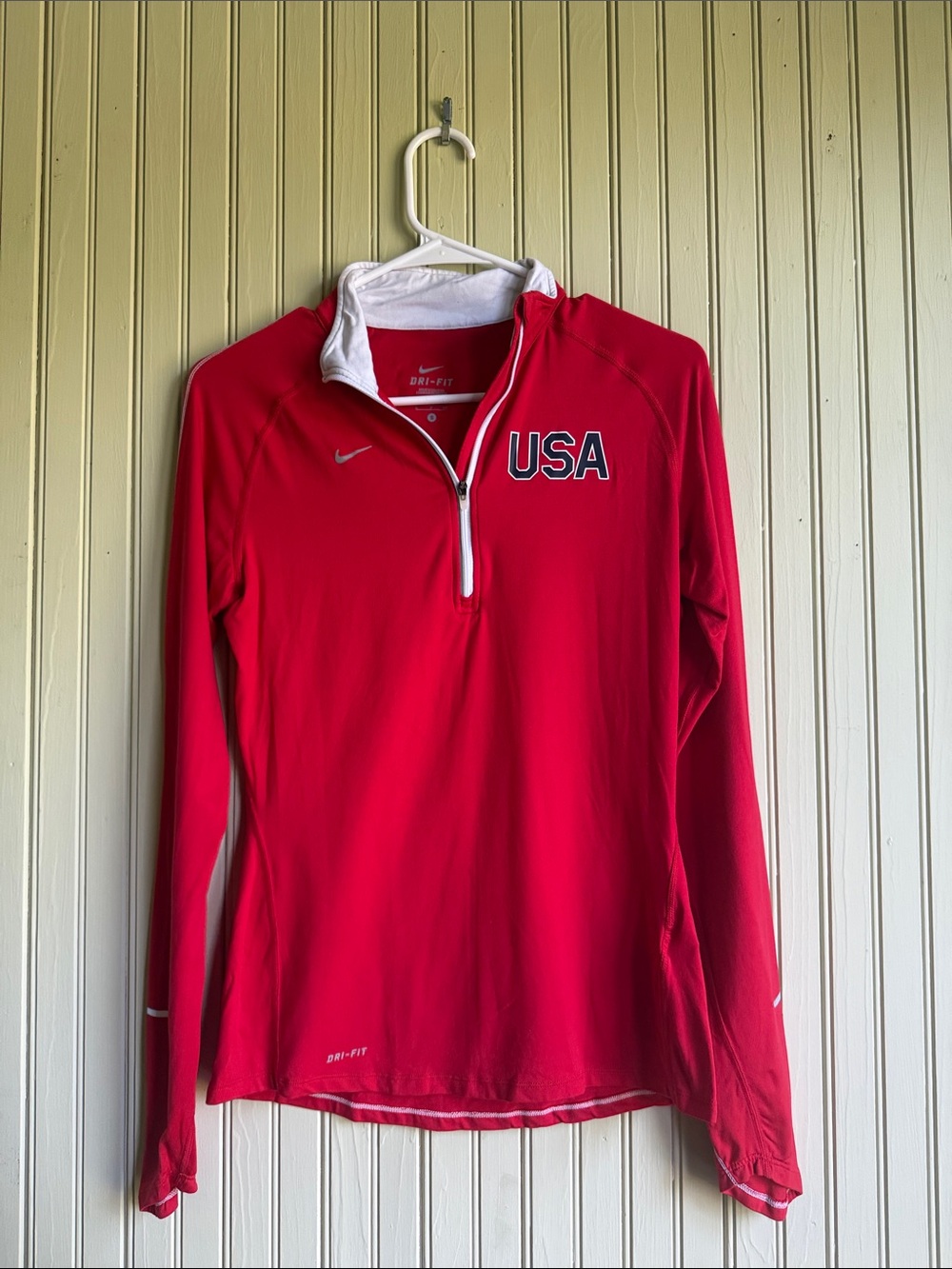Nike Women's Red USA Dri-FIT Quarter-Zip Pullover